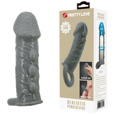 Pretty Love Realistic Stretchy Penis Sleeve Black Penis Sleeves and Extenders